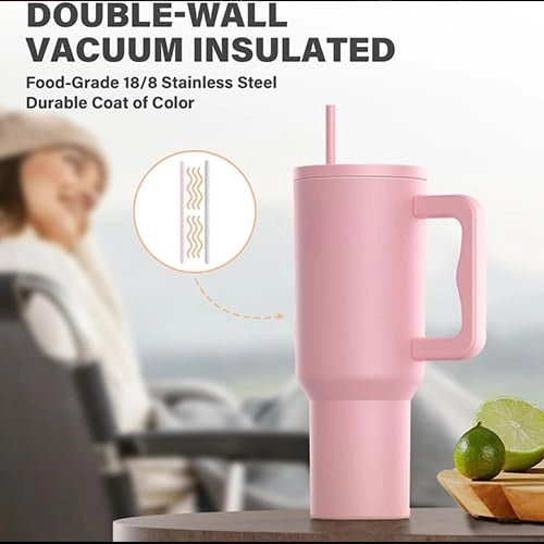STANLEY Quencher H2.0 Tumbler with Handle and Straw 30 oz | Flowstate 3-Position Lid | Cup Holder Compatible for Travel | Insulated Stainless Steel Cup | BPA-Free | Rose Quartz 2.0