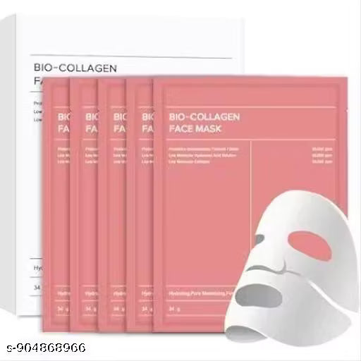 Bio Collagen Deep Collagen Night Mask Hydrating Overnight Hydrogel Korean Glass Skin Mask For Deep Hydration Wrapping Peel Off Facial Mask Pack (Pack of 2)