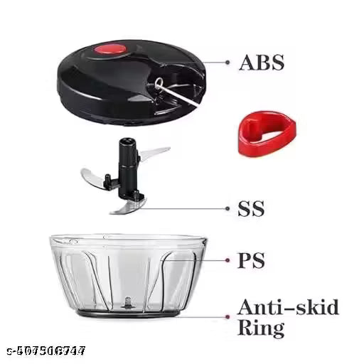 plastic manual dori chopper 450 ml black